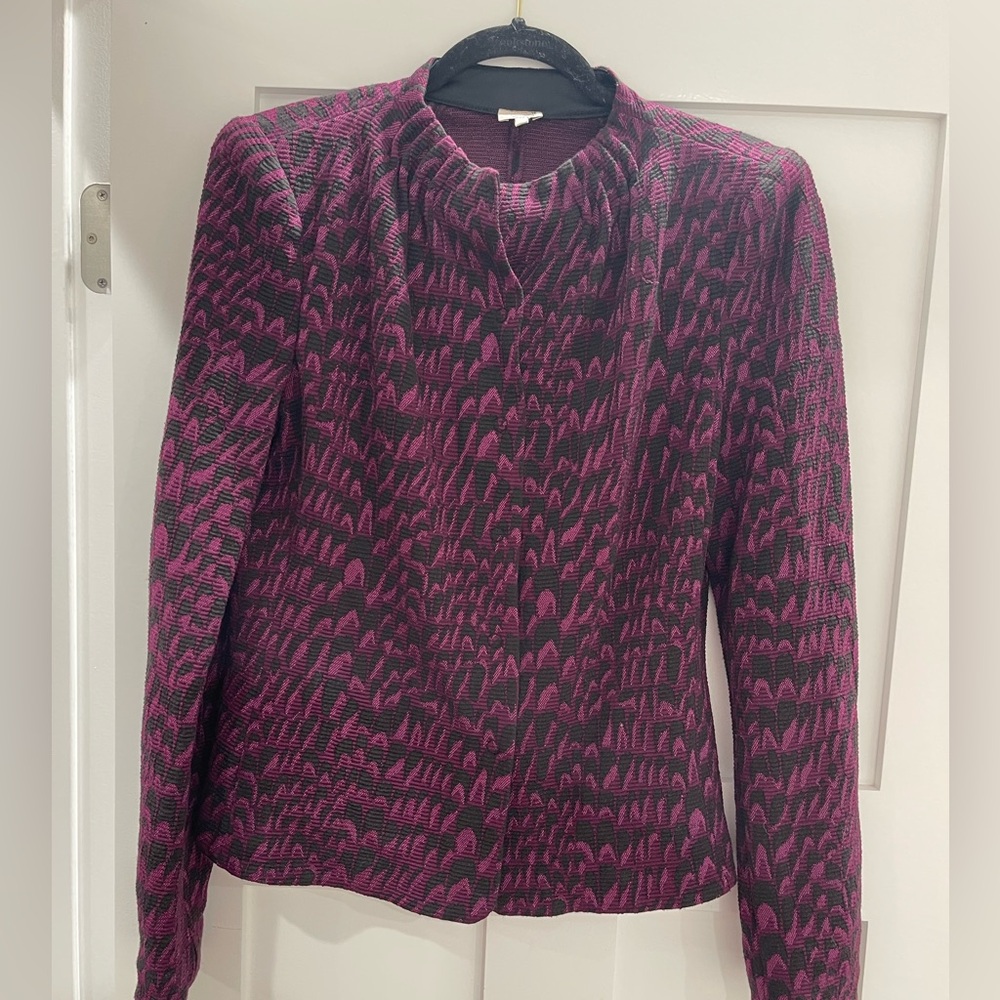 Armani Collezioni Black and Purple Knit Top